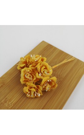 Mazzetto da 6 Rose Oro con Puntoluce Accessorio Decorativo