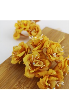 Mazzetto da 6 Rose Oro con Puntoluce Accessorio Decorativo