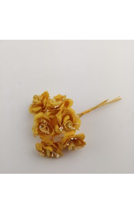 Mazzetto da 6 Rose Oro con Puntoluce Accessorio Decorativo