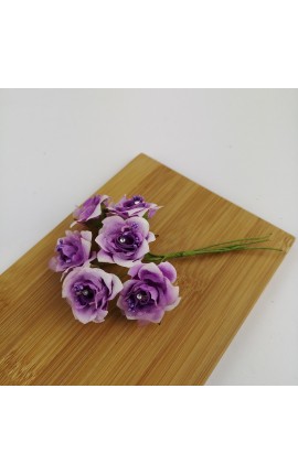 Mazzetto da 6 Rose Viola con Puntoluce Accessorio Decorativo
