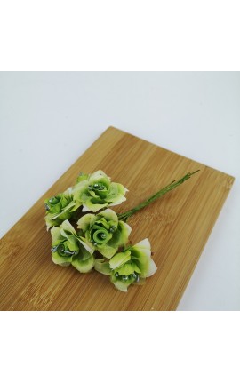 Mazzetto da 6 Rose Verde con Puntoluce Accessorio Decorativo