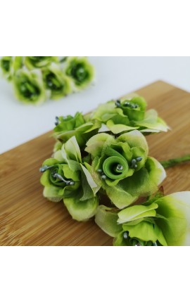 Mazzetto da 6 Rose Verde con Puntoluce Accessorio Decorativo