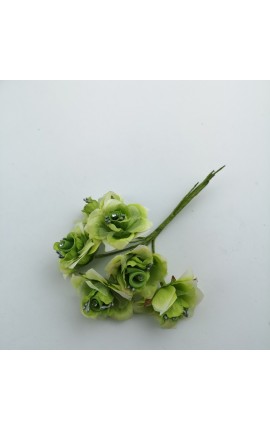 Mazzetto da 6 Rose Verde con Puntoluce Accessorio Decorativo
