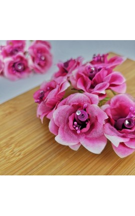 Mazzetto da 6 Rose Fucsia con Puntoluce Accessorio Decorativo