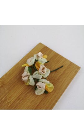 Mazzetto da 6 Fiori Colorati con Puntoluce Accessorio Decorativo