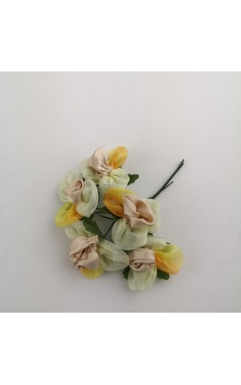 Mazzetto da 6 Fiori Colorati con Puntoluce Accessorio Decorativo