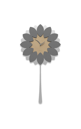 OROLOGIO A PENDOLO PARETE MODERNO CALLEA DESIGN FLIP LEGNO COLORE GRIGIO QUARZO