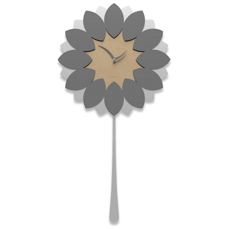 OROLOGIO A PENDOLO PARETE MODERNO CALLEA DESIGN FLIP LEGNO COLORE GRIGIO QUARZO