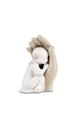 Mano Bimba in Ceramica Bianco-Nocciola h.10,5 cm