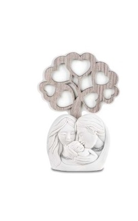 Albero Cuori Sacra Famiglia in Ceramica h.15