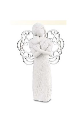 Angelo Cuori Sogno in Ceramica h.12 cm