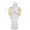 Angelo Preghiera Bianco Ali Dorate h.12 cm