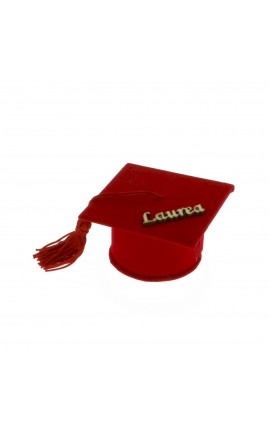 12 Pezzi - Laurea Tocco Scritta 7 cm Rosso