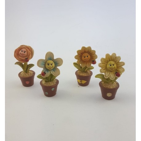 Bomboniera Vaso Fiori in Resina Colorata 4 Ass