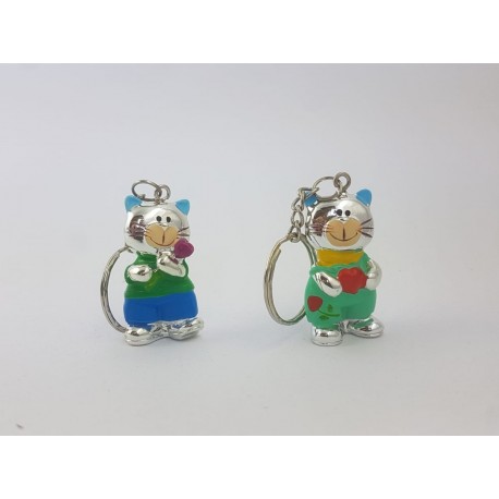 Portachiavi Gatto in Resina Colorata 2 Ass Maschietto