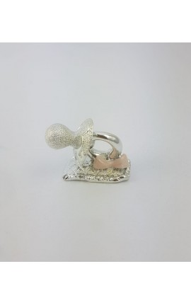 Ciuccio Resina Smaltato Argento Rosa