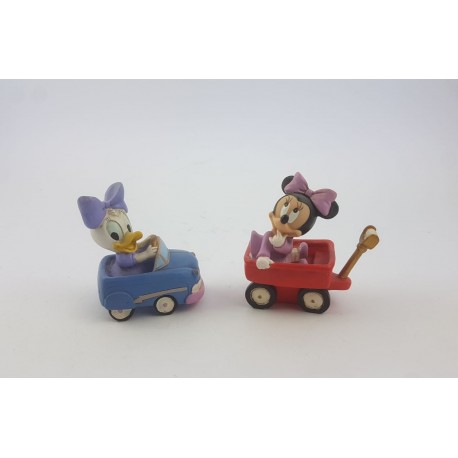 Minnie e Paperina Sui Mezzi In Resina Colorata