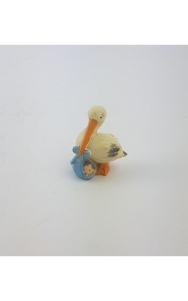 Cicogna Maschietto in Resina Colorata