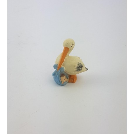 Cicogna Maschietto in Resina Colorata