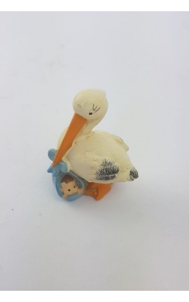 Cicogna Maschietto in Resina Colorata