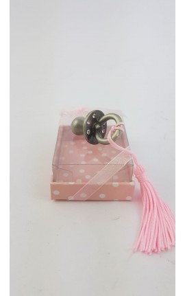 Ciuccio Pletro Con Strass Nappina e Box Rosa