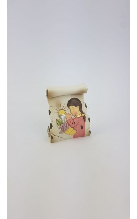 Pergamena Comunione Bimba/Bimbo in Resina Colorata Rosa/Azzurro