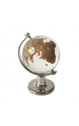 Mappamondo Tortora in Vetro Cristallino h.8