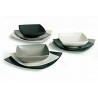 Excelsa Eclipse Servizio Piatti quadrati, 18 Pezzi, Ceramica, Bianco e Nero