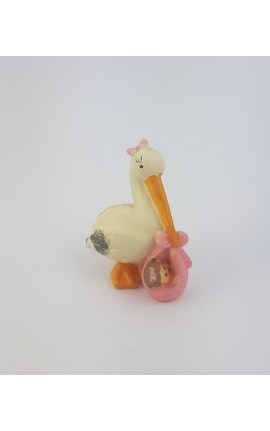 Cicogna Maschietto in Resina Colorata