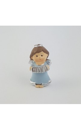 Angioletto Fisarmonica In Resina Colorata Azzuro h.9 cm