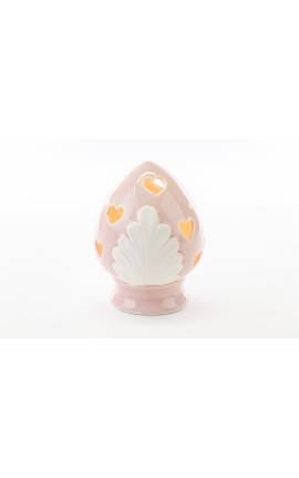 Bomboniera Battesimo Nascita Pomo Pumo Porcellana Led Rosa