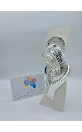 Icona Maternità Madonna Con Bambino Argento 41,5x15,5 Cm