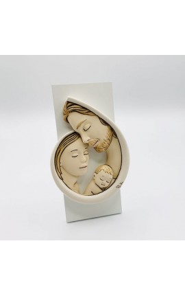 Icona Sacra Famiglia Bicolor 28,5x16,5 Cm