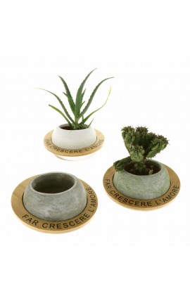 Bomboniera Matrimonio Porta Piante In Terracotta Con Decoro Bamboo Venere 3 Assortiti