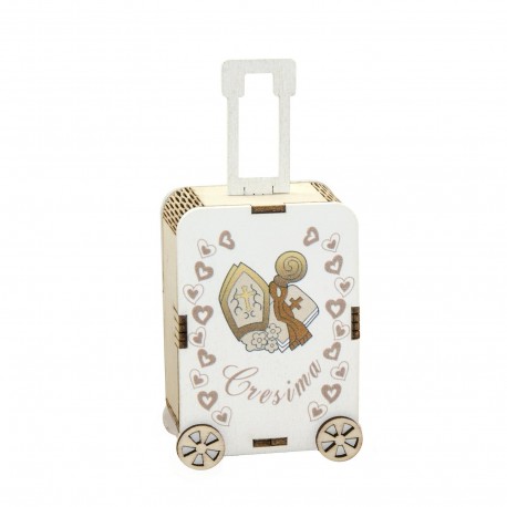 Bomboniera Set 6 Pezzi Cresima Trolley Valigia Cresima