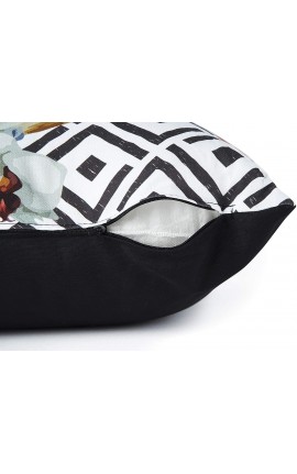 Excelsa Tropical Cuscino Decorativo, Imbottitura Inclusa, Federa in Cotone, Multicolore, 45 x 45 cm