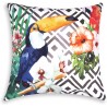 Excelsa Tropical Cuscino Decorativo, Imbottitura Inclusa, Federa in Cotone, Multicolore, 45 x 45 cm