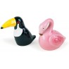 Excelsa Tropical Set Sale/Pepe Tucano e Fenicottero, Ceramica, Multicolore, 2 Pezzi,