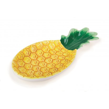 Excelsa Tropical Piatto/Posamestolo, Ananas Ceramica, Giallo