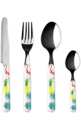 Excelsa Tropical Servizio 24 Posate, Acciaio Inox 18/0