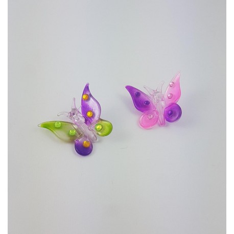 Farfalle in Vetro Colorato 2 Ass.