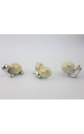 Animaletti in Resina Colorata Perlata Con Strass 3 Ass.