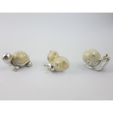 Animaletti in Resina Colorata Perlata Con Strass 3 Ass.