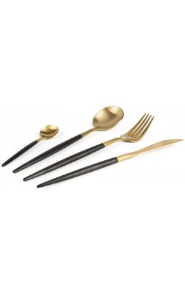 Excelsa Japan Gold Servizio Posate 24 Pezzi, Acciaio Inox 18/10