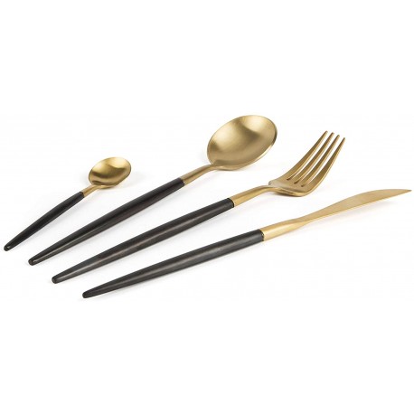 Excelsa Japan Gold Servizio Posate 24 Pezzi, Acciaio Inox 18/10
