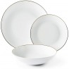 Excelsa Gold Servizio Piatti 18 Pezzi, Porcellana, Bianco con Bordo Oro
