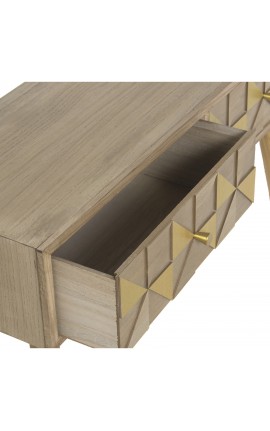 Tavolo Consolle Da Ingresso In Legno Paulownia e Pino 89x30x78 CM Camacho