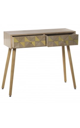 Tavolo Consolle Da Ingresso In Legno Paulownia e Pino 89x30x78 CM Camacho