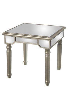 Tavolino Da Salotto In Legno Abete Con Specchio In Vetro 55x55x55 Cm Camacho