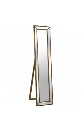 Specchio Da Terra Dorato In Legno di Eucalipto 40x3x170 CM Camacho